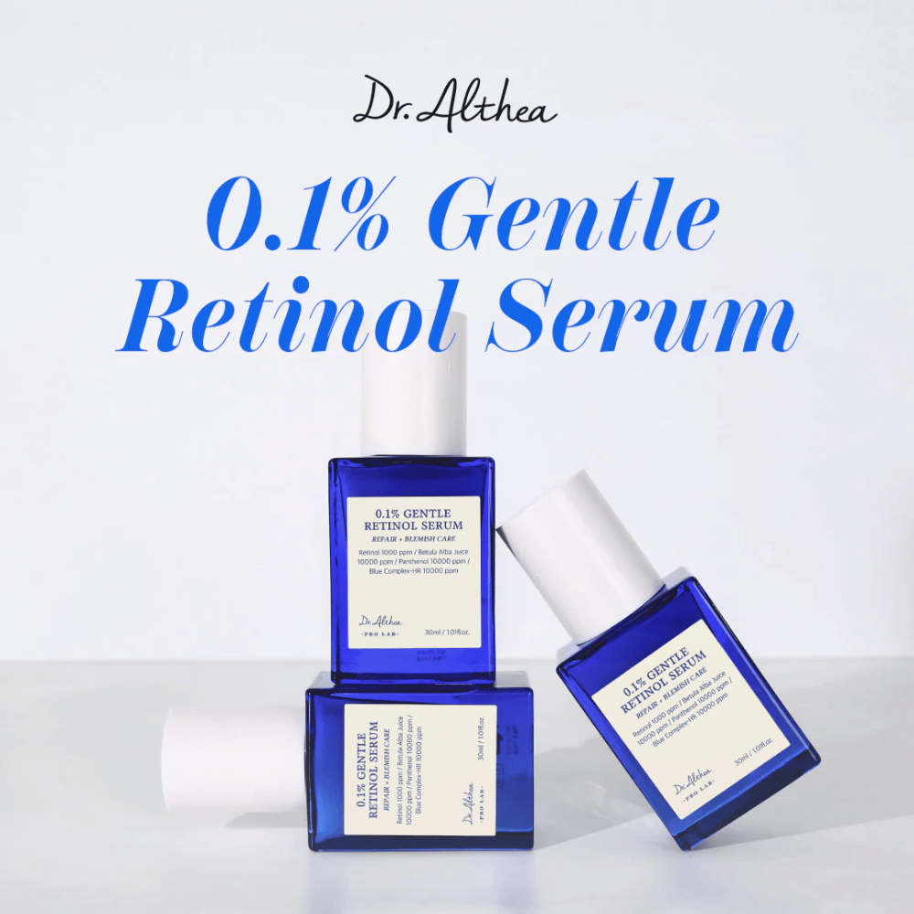 Afbeelding van Dr. Althea 0.1% Gentle Retinol Serum – een zacht maar effectief serum dat de huid verzorgt, rimpels vermindert en jeugdigheid bevordert.