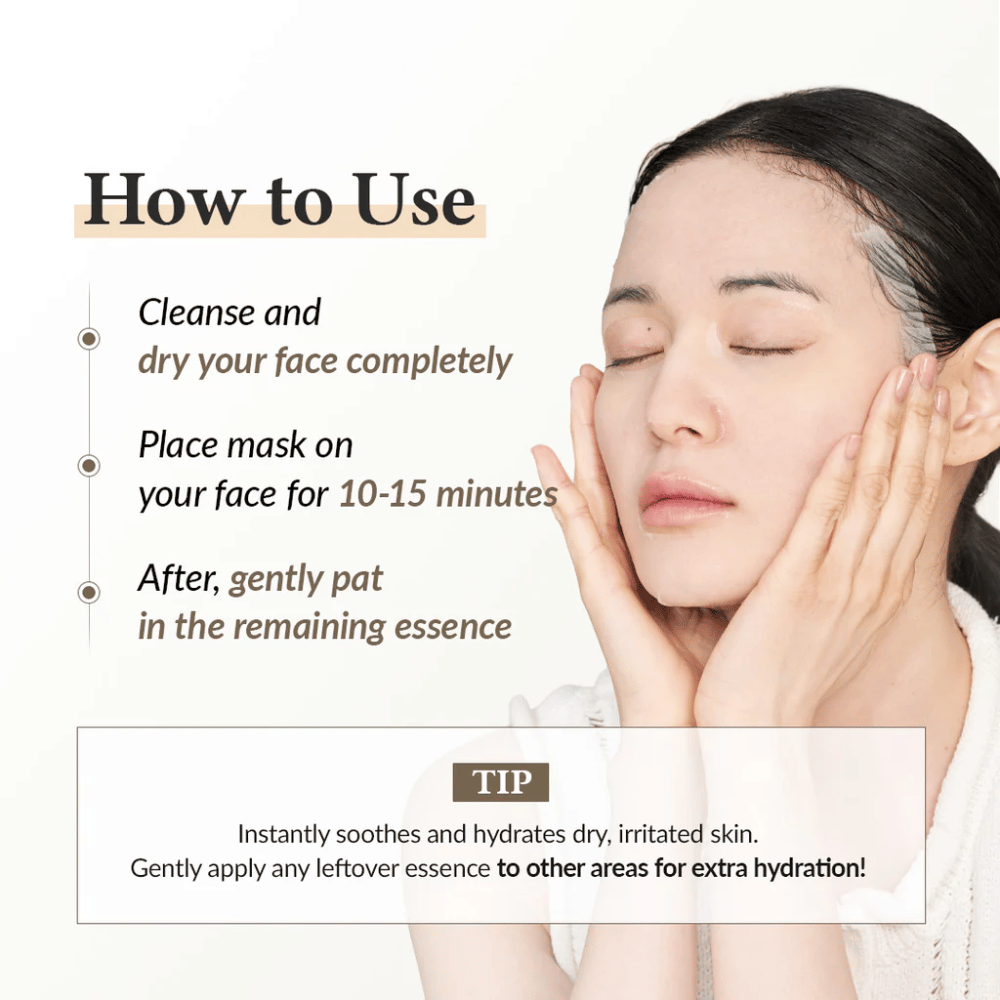 Hoe te gebruiken Dr. Althea 345 Relief Cream Mask Sheet mask – aanbrengen gedurende 10-15 minuten voor gehydrateerde en gekalmeerde huid