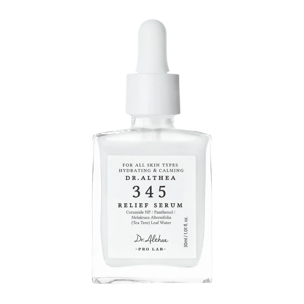 Dr. Althea 345 Relief Serum 30 ml – kalmerend gezichtsserum voor gevoelige huid met ceramiden, panthenol en hydraterende ingrediënten.