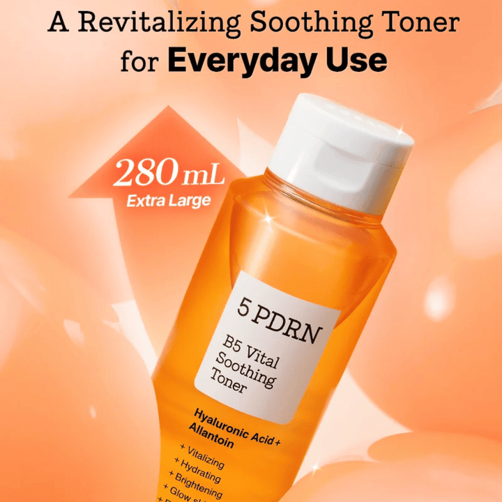 COSRX 5 PDRN B5 Vital Soothing Toner 280 ml extra grote kalmerende gezichtstoner met hyaluronzuur en allantoïne voor dagelijks gebruik