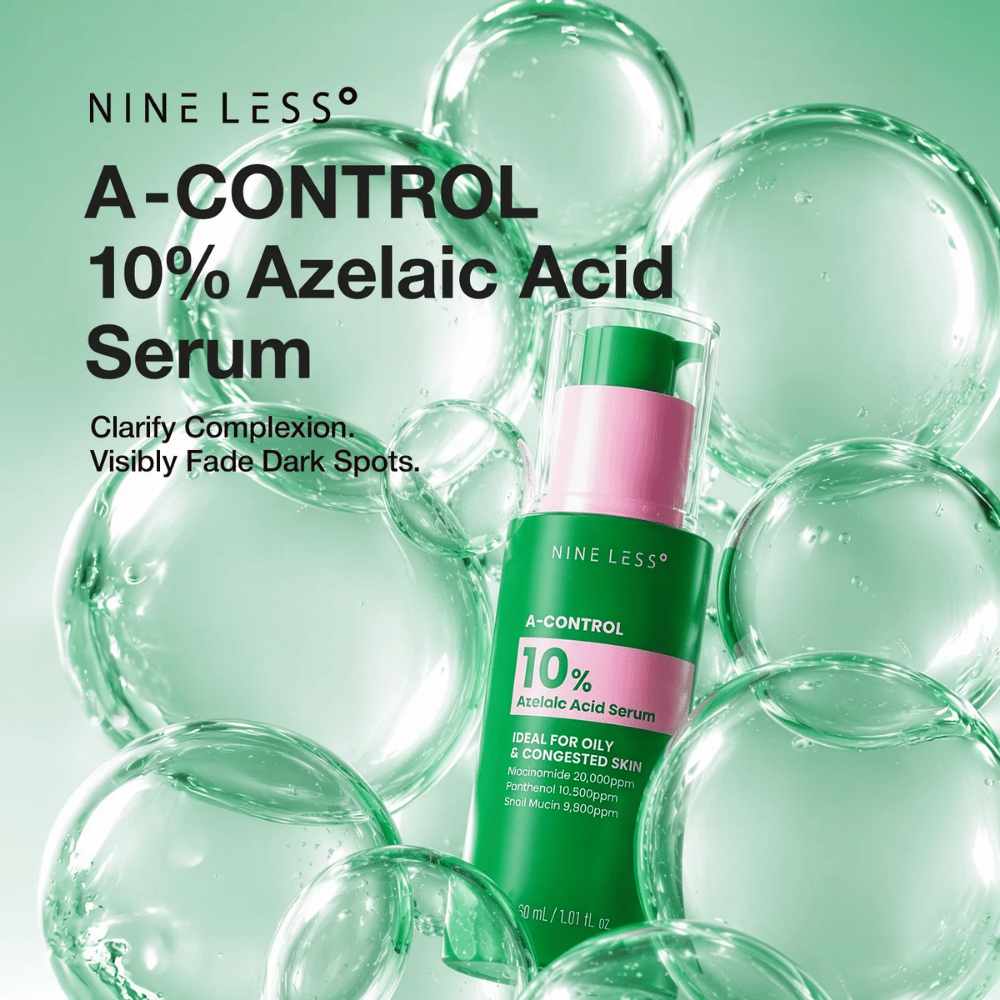NINELESS A-Control 10% Azelaic Acid Serum 30 ml – Koreaans serum met azelaïnezuur voor onzuiverheden, pigmentvlekken en een egalere huidtoon.