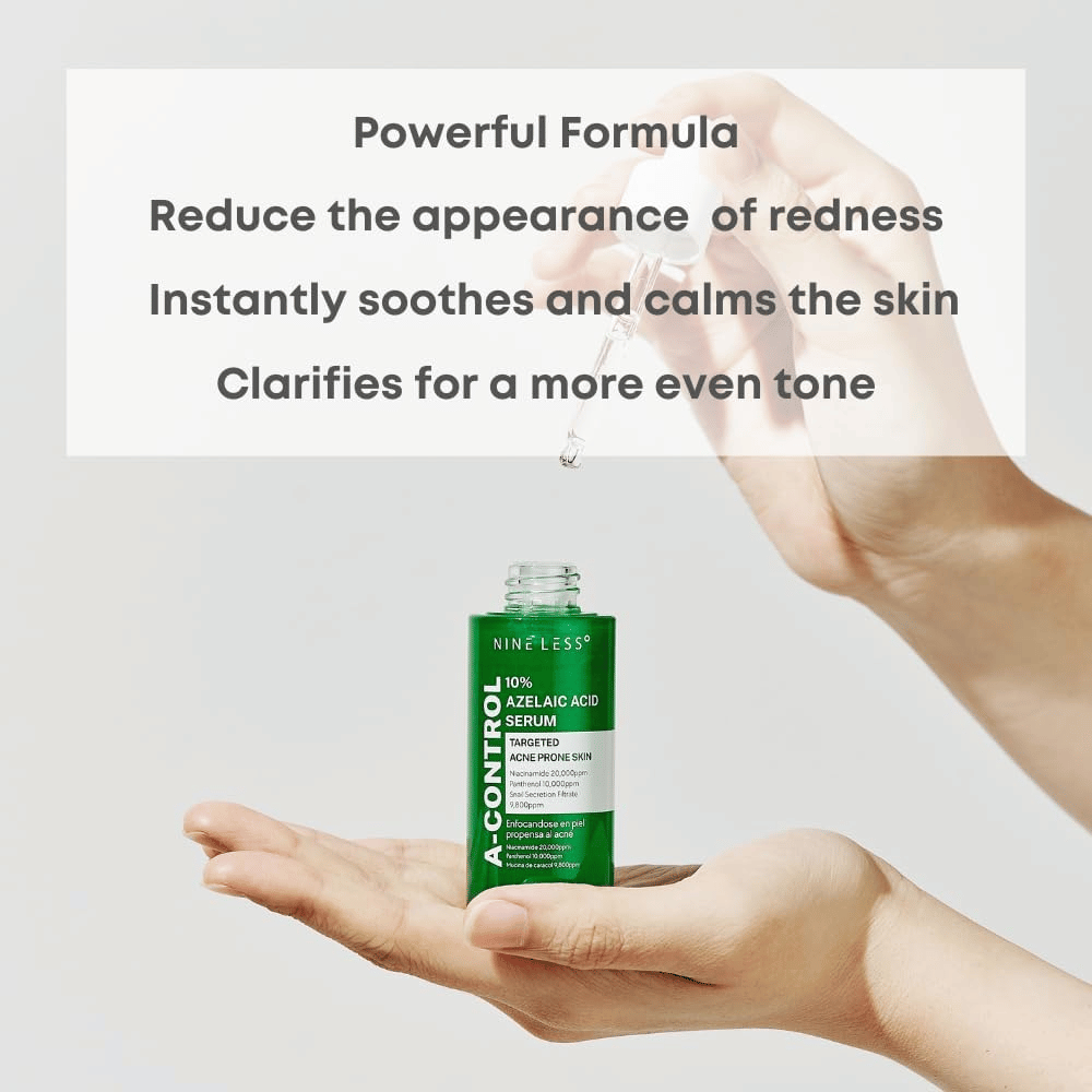 Krachtig serum met 10% azelaïnezuur dat roodheid vermindert, kalmeert en de huid in balans brengt. Perfect voor acnegevoelige huid, geeft een helderdere huidtint en egalere textuur. Ideaal voor dagelijkse huidverzorging.