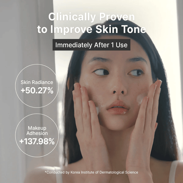 Afbeelding – resultaat / klinische claims (belangrijk voor conversie)
Dr. Althea ABC Glow Whipped Serum die de huidteint verbetert, de glow verhoogt en al na het eerste gebruik zorgt voor een betere hechting van make-up.