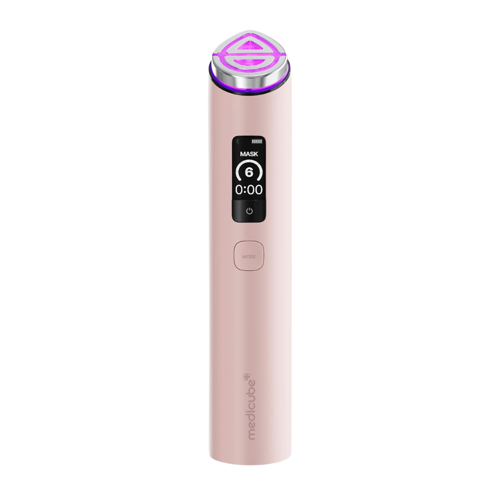 medicube AGE-R Booster Pro X2 Roze elektrisch beautyapparaat met Mask Mode voor verbeterde opname van huidverzorging en glans