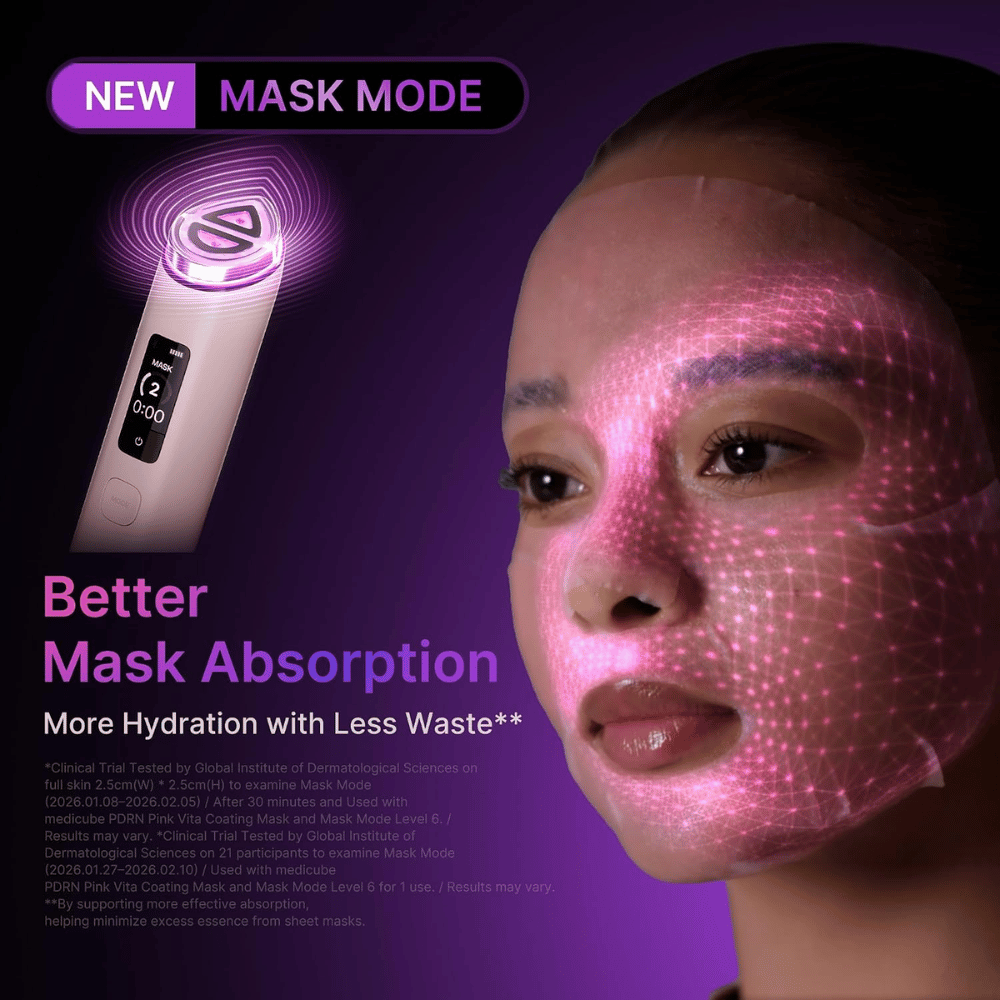 medicube AGE-R Booster Pro X2 Mask Mode voor verbeterde opname van gezichtsmaskers en verhoogde hydratatie