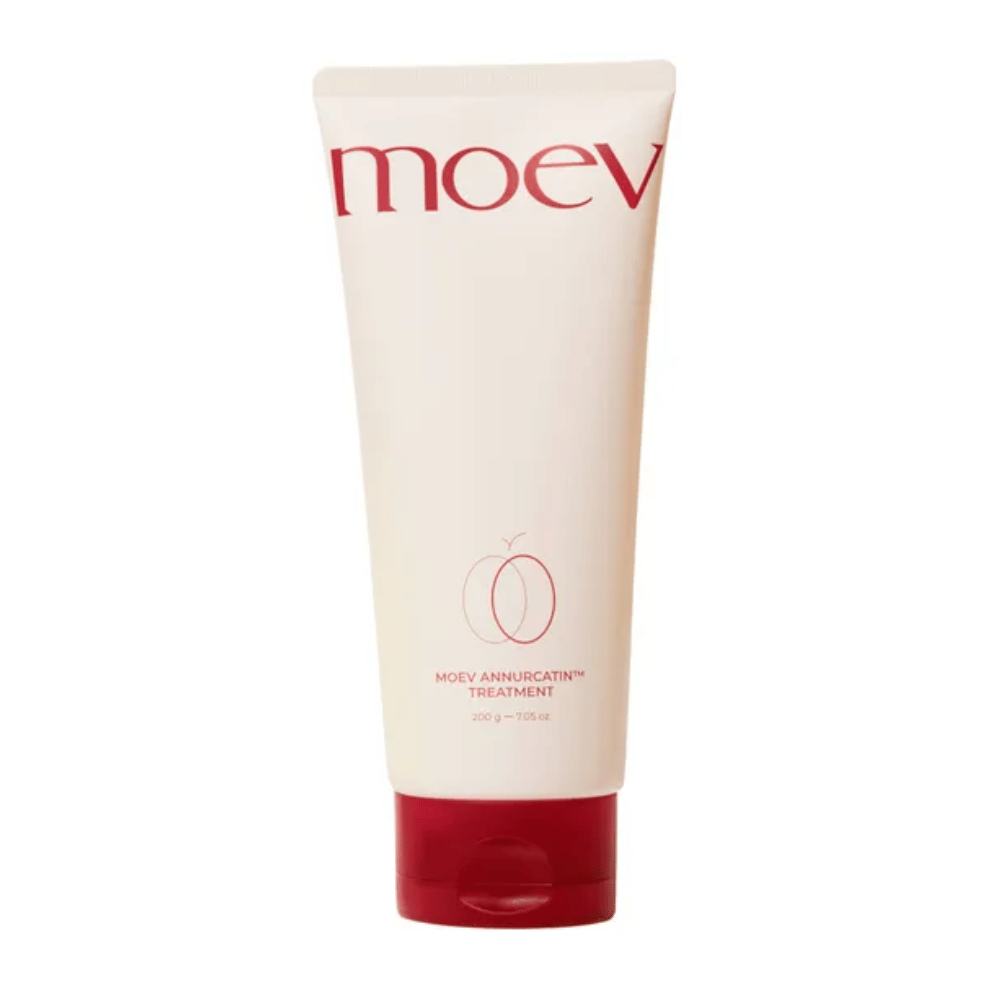 MOEV Annurcatin Treatment 200g – een diep verzorgend haarmasker met Annurca-appel, biotine en cafeïne dat het haar versterkt, hydrateert en glans en weerstand geeft.