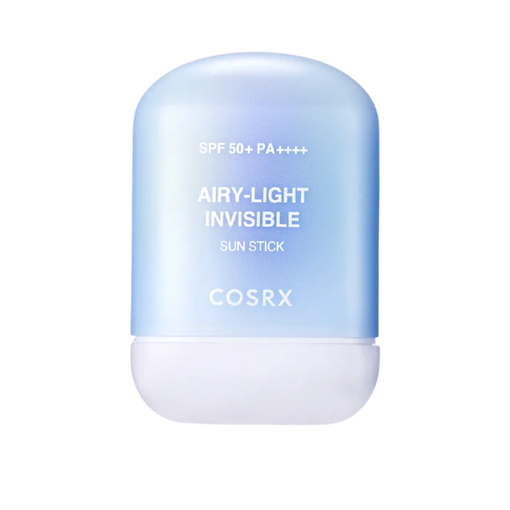 Productafbeelding van COSRX Airy-Light Invisible Sun Stick 19 g – transparante zonnebescherming met hoge UV-bescherming en zijdezacht gevoel.