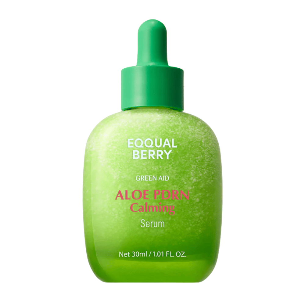 Productafbeelding van EQQUALBERRY Aloe PDRN Calming Serum 30 ml – Koreaans gezichtserum met aloë en PDRN voor hydratatie en huidherstel.