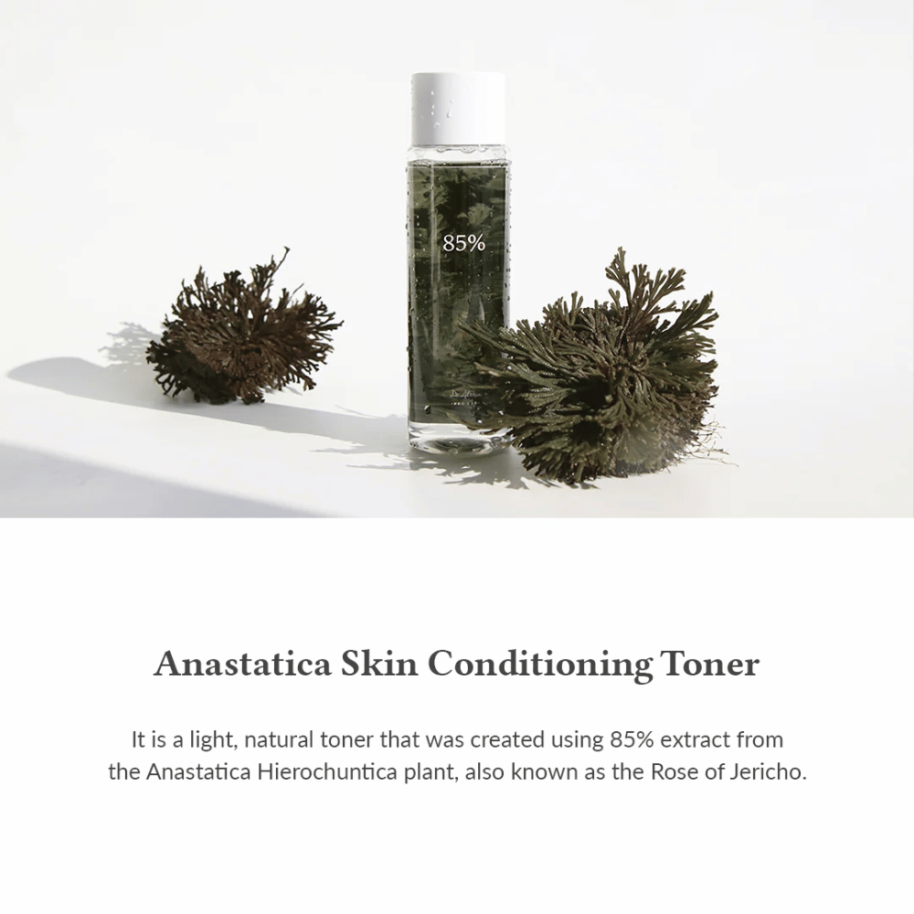 Anastatica Skin Conditioning Toner is een lichte en natuurlijke gezichtstoner met 85% extract van Anastatica Hierochuntica - ook bekend als de Roos van Jericho. Het hydrateert, kalmeert en balanceert de huid effectief.