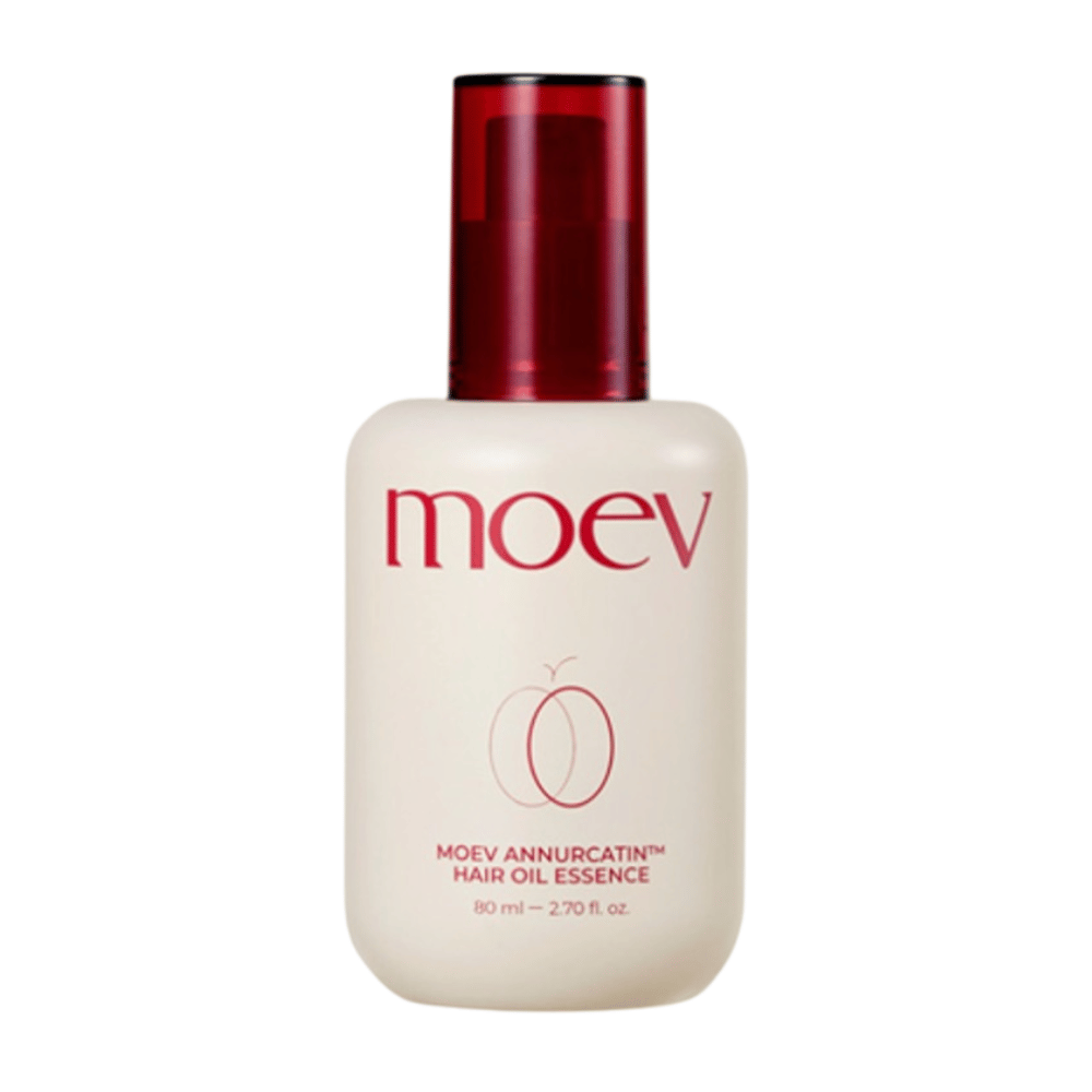 MOEV Annurcatin Hair Oil Essence 80ml – lichte haarolie met biotine en Annurca-appel die versterkt, hydrateert en het haar natuurlijke glans geeft zonder het te verzwaren.