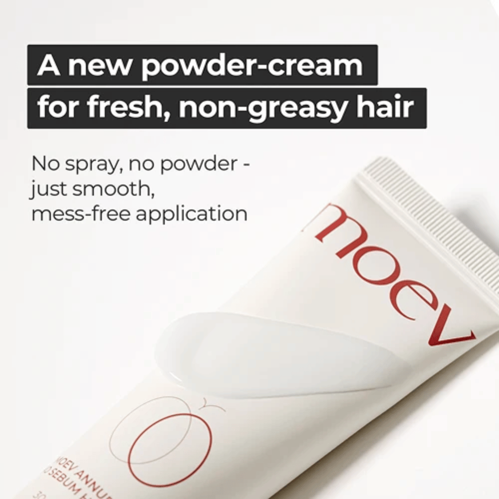 5. MOEV Annurcatin No Sebum Hair Cream – innovatieve haarcrème met poederfinish voor minder vet haar en eenvoudige applicatie
