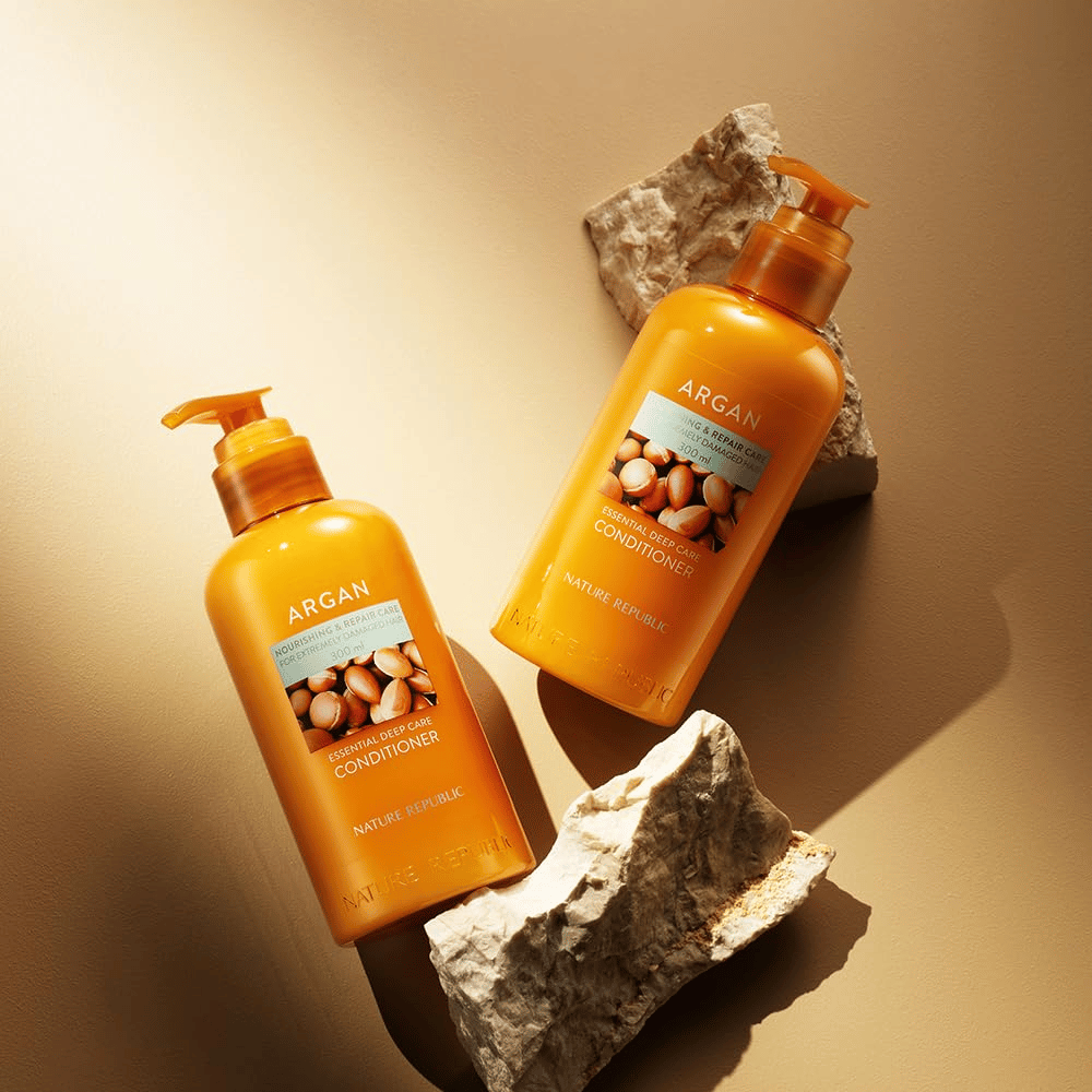 Nature Republic Argan Essential Moisture Repairing Conditioner – voedende conditioner met arganolie voor beschadigd haar.