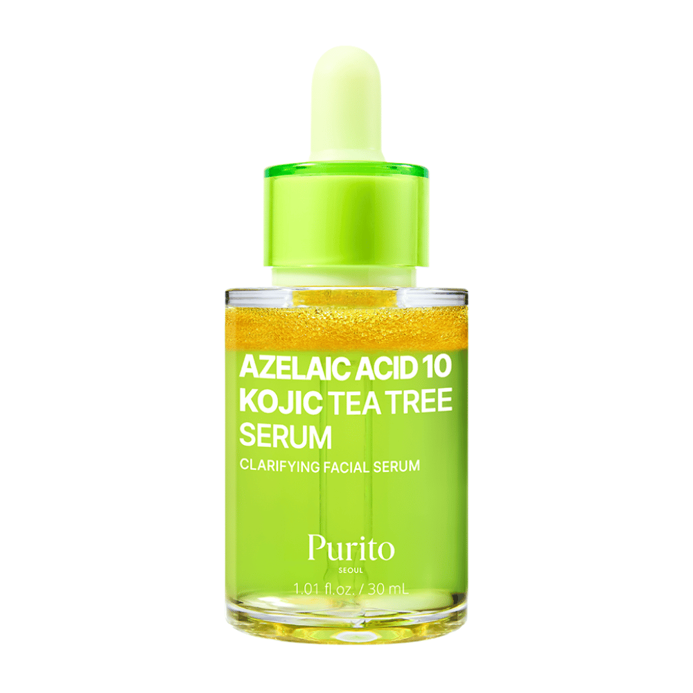 Productafbeelding van Purito Azelaic Acid 10 Kojic Tea Tree Serum 30 ml. Verhelderend gezichtsserum voor een ongelijkmatige huidtint en onzuiverheden.