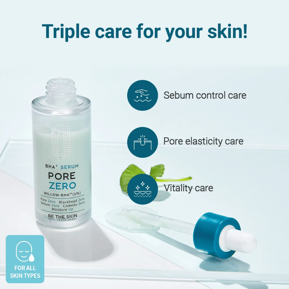 Be The Skin BHA+ Pore Zero Serum met BHA voor talgcontrole en zichtbaar kleinere poriën