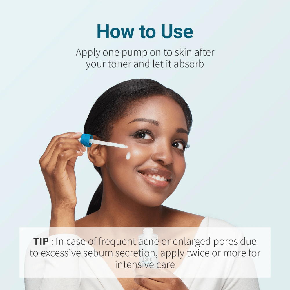 Be The Skin BHA+ Pore Zero Serum wordt met een pipet aangebracht na toner