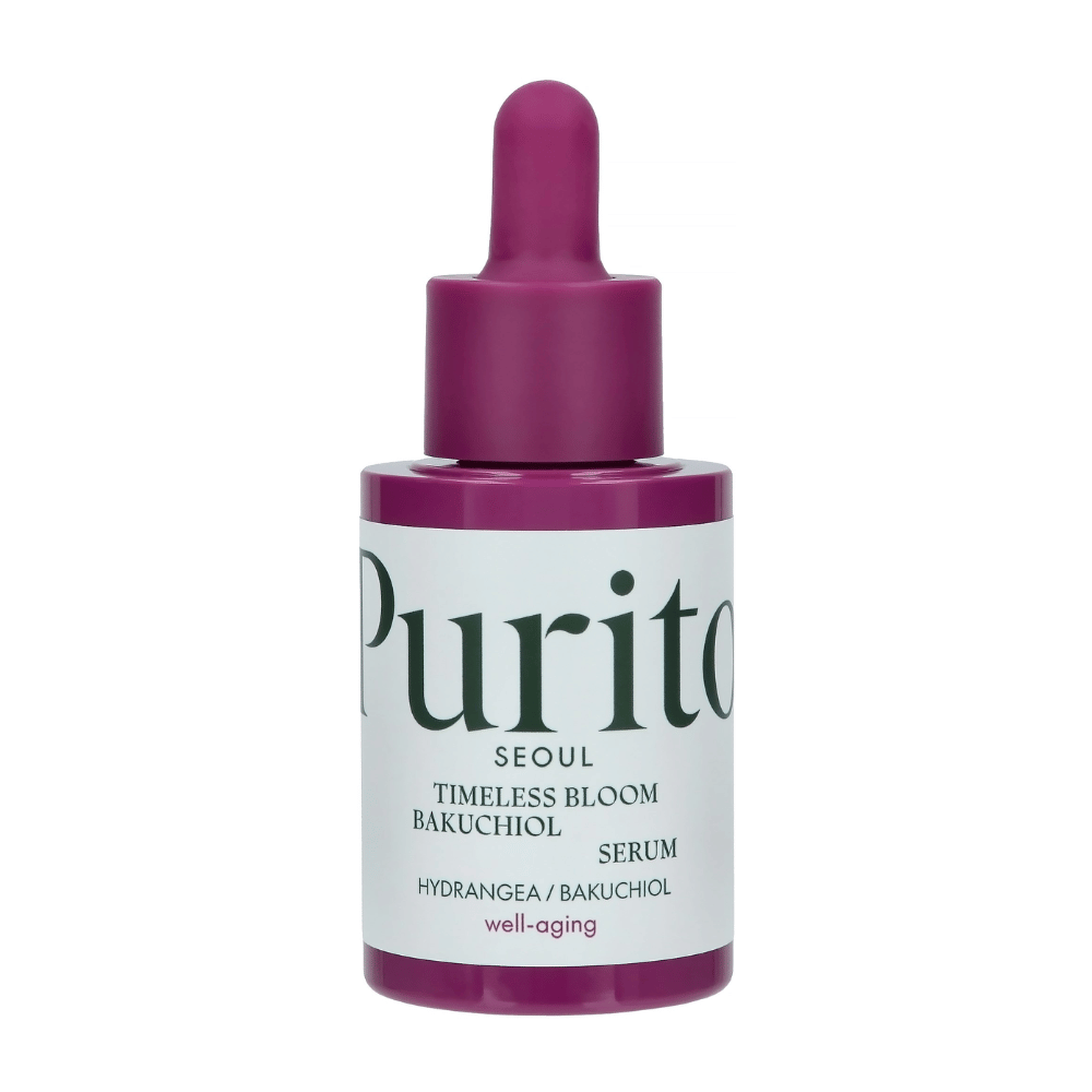 Purito Timeless Bloom Bakuchiol Serum is een perfecte well-aging product dat hortensia en bakuchiol combineert om de elasticiteit van de huid te verbeteren en zichtbare lijnen te verminderen. Mild en effectief voor alle huidtypen, zonder irritatie te veroorzaken.