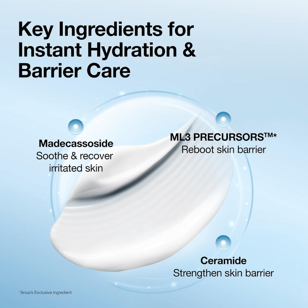 3. Anua Barrier Reboot Intensive Cream – madecassoside en ceramiden die de huidbarrière versterken en geïrriteerde huid kalmeren