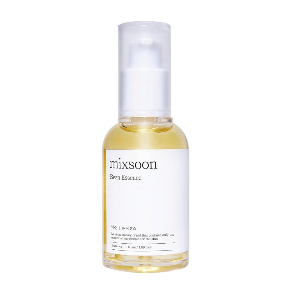 mixsoon Bean Essence-fles tegen witte achtergrond.