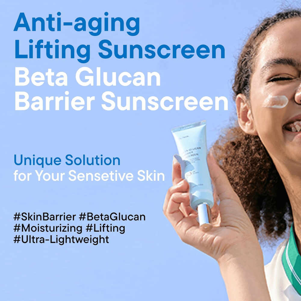 iUNIK Beta-Glucan Barrier Sunscreen SPF50+ PA++++ zonbescherming voor gevoelige huid met bèta-glucaan en anti-age peptiden
