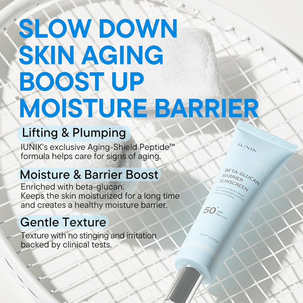 iUNIK Beta-Glucan Barrier Sunscreen SPF50+ PA++++ hydraterende zonnecrème zonder witte waas voor alle huidtinten