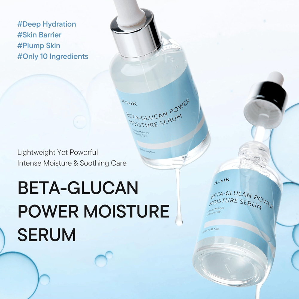 iUNIK Beta-Glucan Power Moisture Serum – Koreaans gezichtserum voor diepe hydratatie en kalmerende huidverzorging