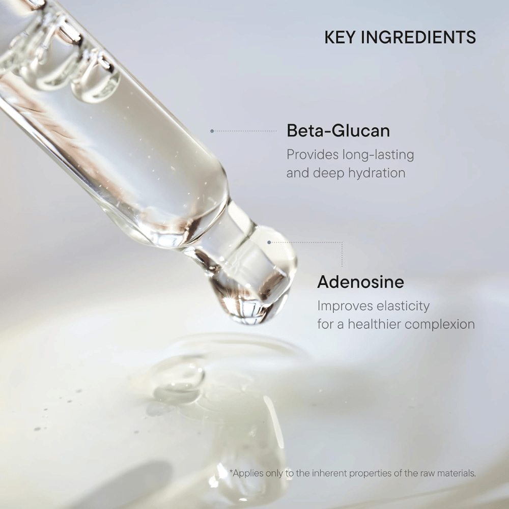 iUNIK Beta-Glucan Power Moisture Serum met bèta-glucaan en adenosine die langdurige hydratatie en verbeterde elasticiteit bieden