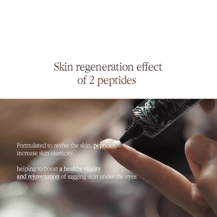 Pyunkang Yul Black Tea Time Reverse Eye Cream met peptiden die helpen de elasticiteit van de huid te ondersteunen en de huid rond de ogen een frissere uitstraling te geven.
