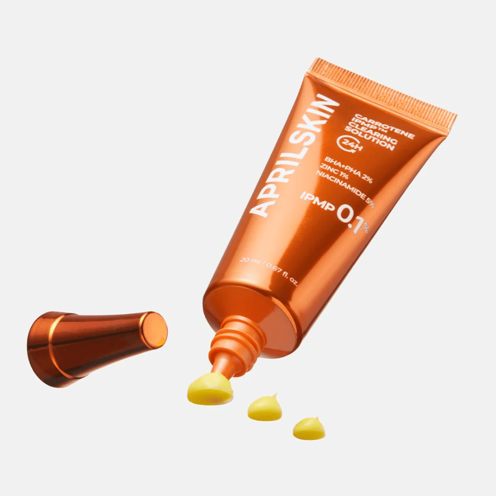 APRILSKIN Carrotene IPMP Clearing Solution spotbehandeling tegen puistjes en onzuivere huid, geconcentreerde formule met IPMP 0,1% en exfoliërende zuren