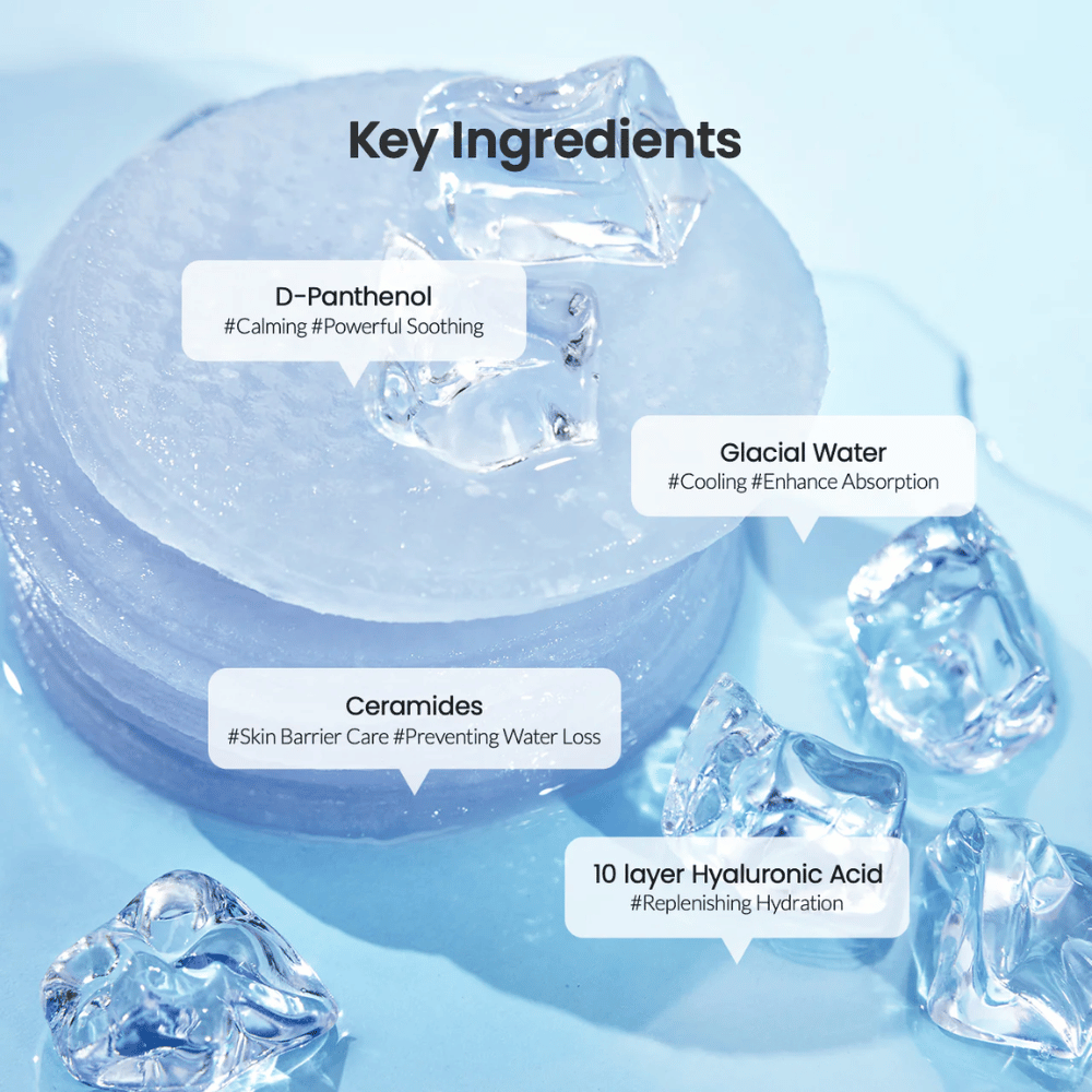 Belangrijkste ingrediënten in Biodance Cera-Nol Gel Toner Pads

❄️ Gletsjerwater – Verkoelend effect dat de absorptie verbetert.
💧 10-laags hyaluronzuur – Intensieve hydratatie in de diepte.
🌿 D-Panthenol – Krachtig kalmerend en versterkend voor de huid.
🛡️ Ceramiden – Beschermen de huidbarrière en voorkomen vochtverlies.

Perfect voor een verkoelende en hydraterende boost!