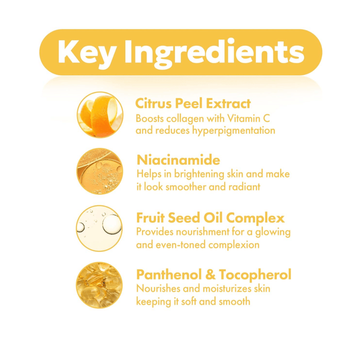 FRUDIA Citrus Brightening Toner – sleutel ingrediënten zoals citrus schilextract, niacinamide, fruitzaadoliecomplex en panthenol en tocopherol voor een helderdere en egalere huid.