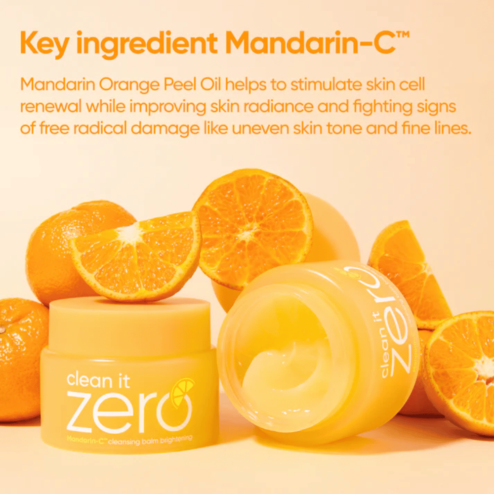 Banila Co Clean It Zero Brightening met zoethoutwortel, vitaminen en Mandarin-C die de huid kalmeren en glow geven, evenals een egalere huidtoon