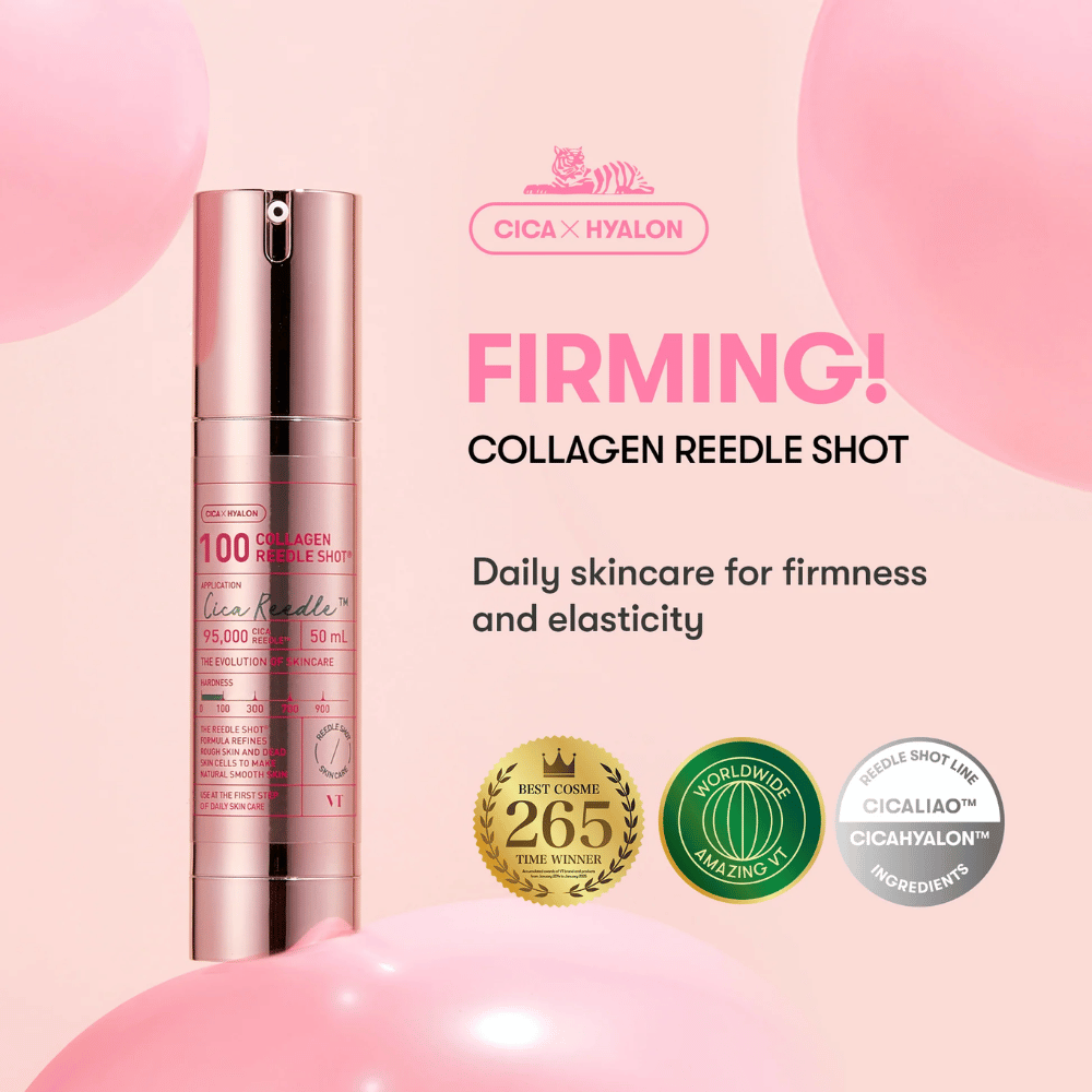 VT Collagen Reedle Shot 100 – bekroond Cica x Hyalon-serum voor veerkracht, hydratatie en anti-aging effect.