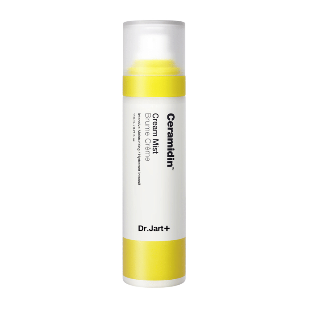 Een Ceramidin Cream Mist 110ml op witte achtergrond.