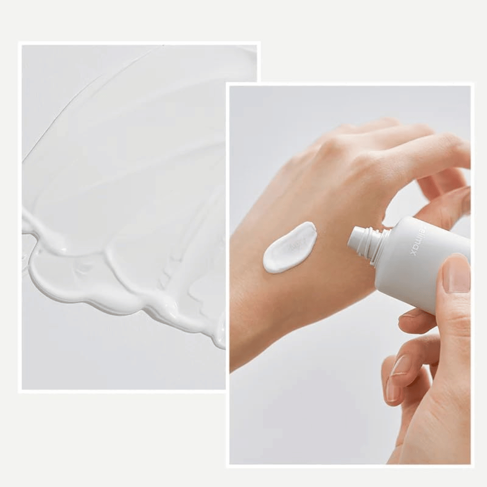 Celimax Dual Barrier Watery Sun Cream SPF50+ PA++++ met een lichte, hydraterende textuur die snel intrekt zonder witte waas of plakkerigheid.