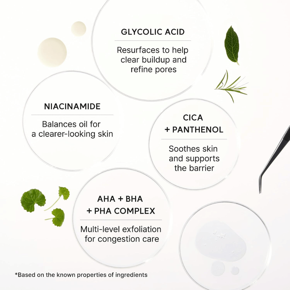 Arencia Eraser Shot Glycolic Acid Booster – glycolzuur, niacinamide, cica, panthenol en AHA BHA PHA