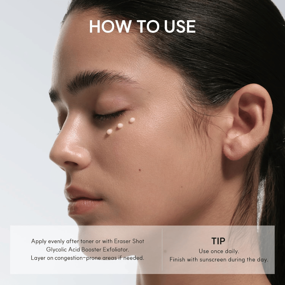 Arencia Eraser Shot Glycolic Acid Booster – aanbrengen van exfoliërende gezichtscrème met glycolzuur