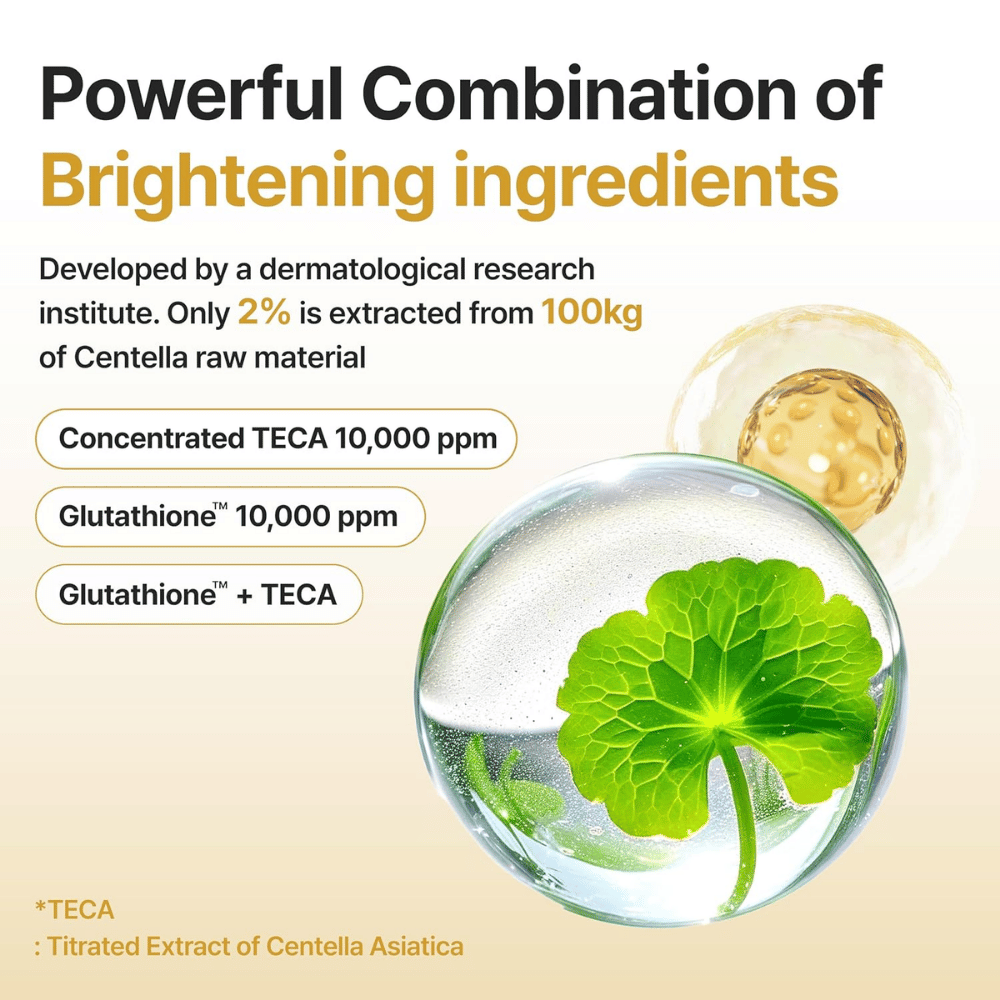 Centellian24 Expert Madeca Mela Capture Ampoule Max met TECA 10 000 ppm en glutathion 10 000 ppm voor een egalere huidtoon en meer uitstraling.