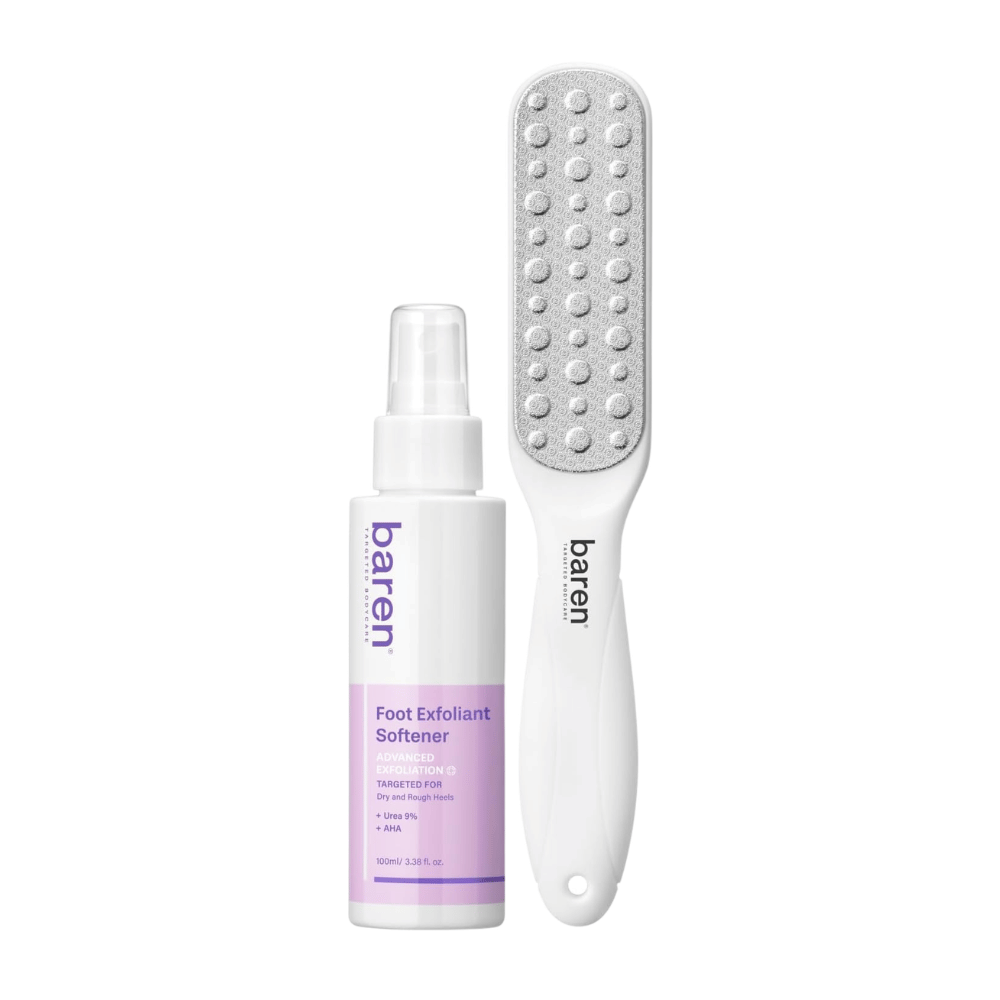 BAREN Foot Callus Eraser Home Set – Foot Exfoliant Softener en dubbelzijdige voetvijl voor droge voeten en eelt