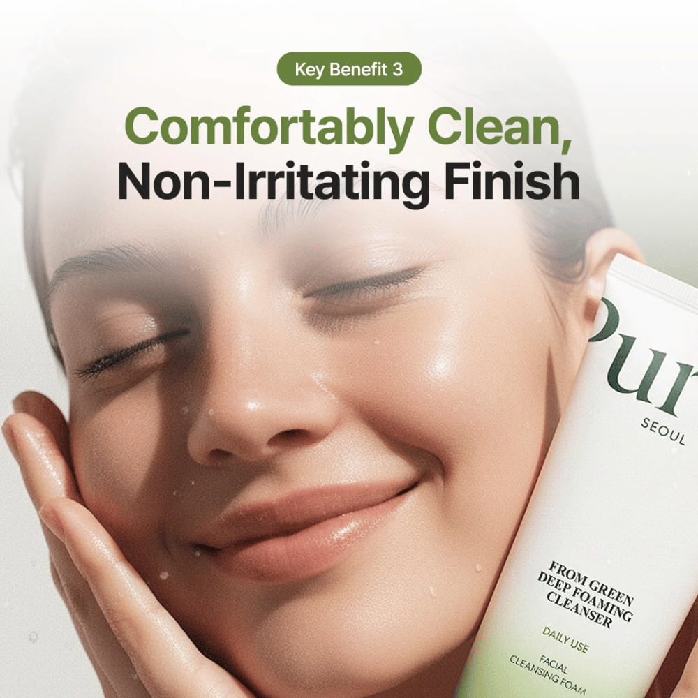 Purito Seoul From Green Deep Foaming Cleanser – zachte dieptereiniging voor een schone en frisse huid