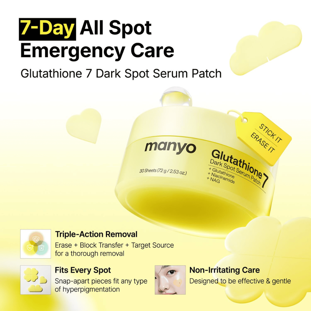 Ma:nyo Glutathione 7 Dark Spot Serum Patch spotbehandeling voor snelle verzorging van pigmentvlekken, post-acnevlekken en hyperpigmentatie