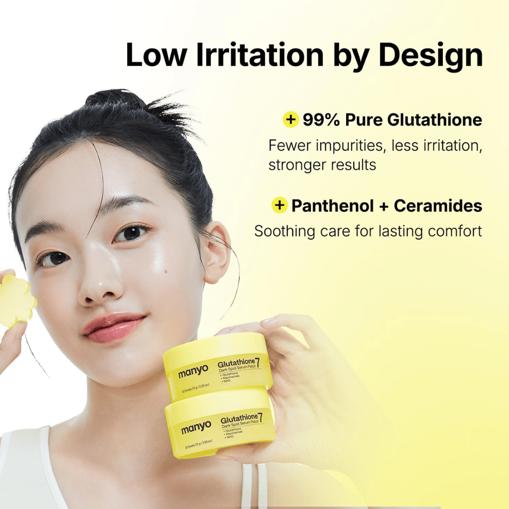 Ma:nyo Glutathione 7 Dark Spot Serum Patch met 99% glutathion, panthenol en ceramiden voor een zachte behandeling van pigmentvlekken