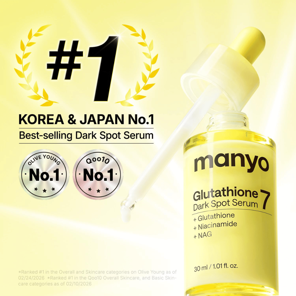 Ma:nyo Glutathione 7 Dark Spot Serum bekroond serum tegen pigmentvlekken met glutathion, niacinamide en NAG