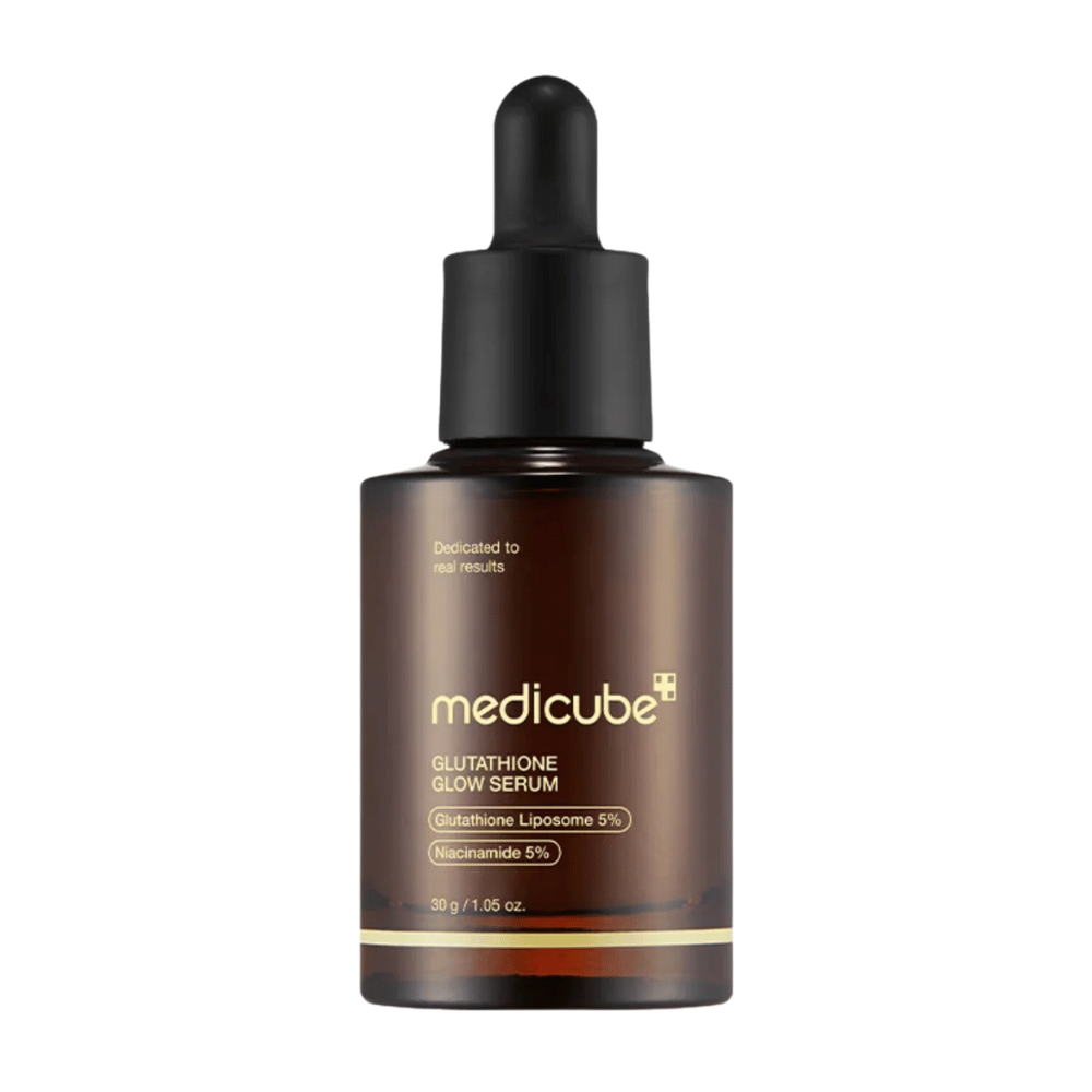 Medicube Glutathione Glow Serum – Een glansgevend serum met 5% glutathione-liposoom en 5% niacinamide. Egaliseert de huidtint, vermindert donkere vlekken en geeft de huid een stralende glans.