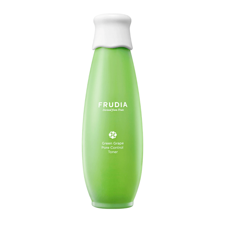 Frudia Green Grape Pore Control Toner – Koreaanse gezichtstoner met groen druivenextract die vette huid in balans brengt, poriën minimaliseert en een frisse, gehydrateerde en heldere huidtint geeft.