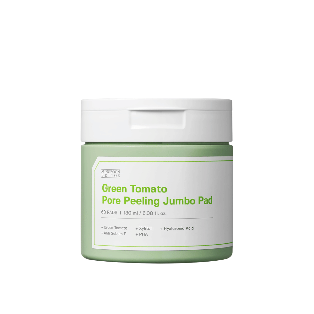1. SUNGBOON EDITOR Green Tomato Pore Peeling Jumbo Pad 60 pads – productafbeelding van pot
