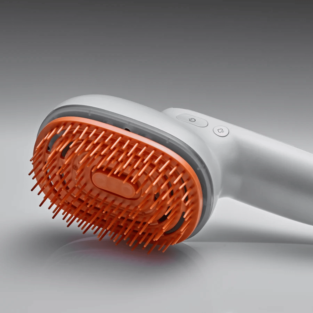 LILYEVE GrowTurn Brush Steam Booster – close-up van borstelkop en bedieningsknoppen