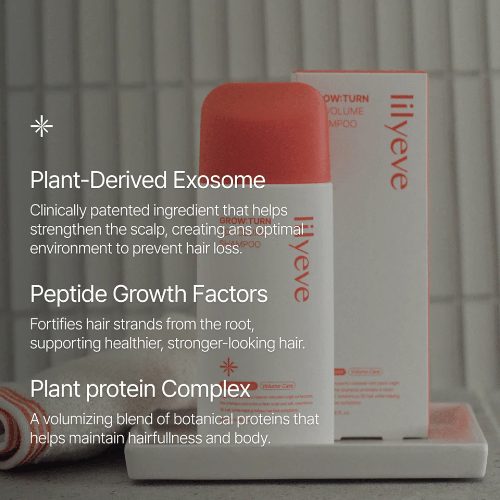 LILYEVE Grow:Turn Exosome 3D Volume Brush Shampoo met klinisch ontwikkelde formule voor hoofdhuid en volume