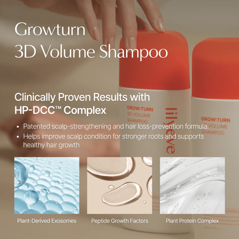 LILYEVE Grow:Turn Exosome 3D Volume Brush Shampoo met exosomen en peptiden voor voller haar