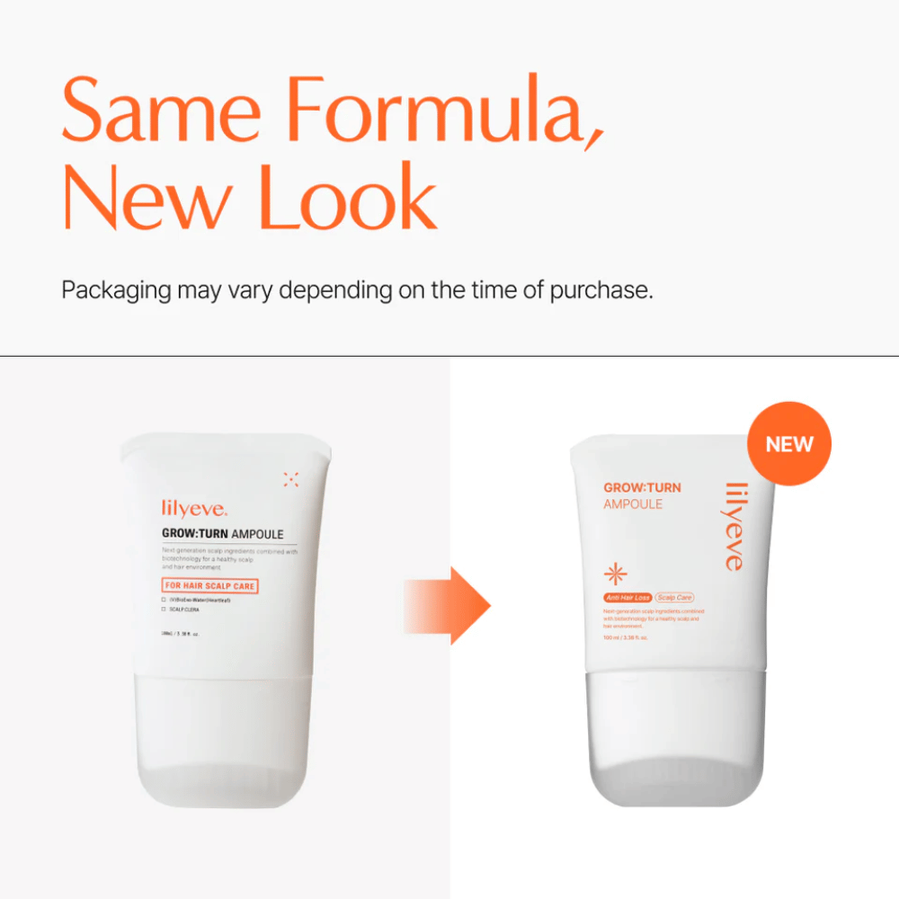 Afbeelding die de nieuwe vs oude verpakking van het product toont – dezelfde formule maar met een bijgewerkt ontwerp.