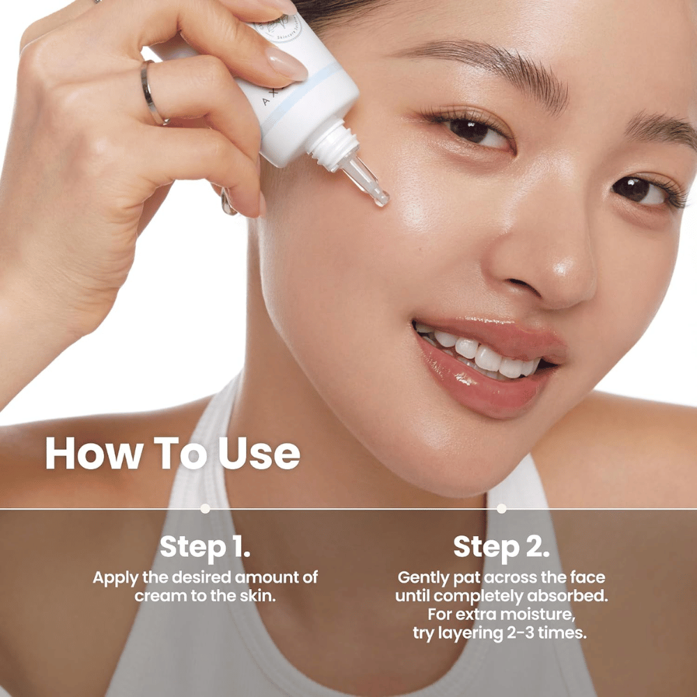 AXIS-Y Heartleaf My Type Calming Cream – aanbrengen van kalmerende gezichtscrème